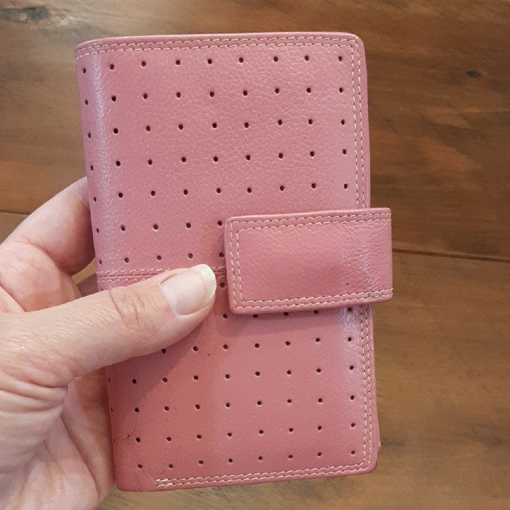 Barneys New York Pink Leather Wallet